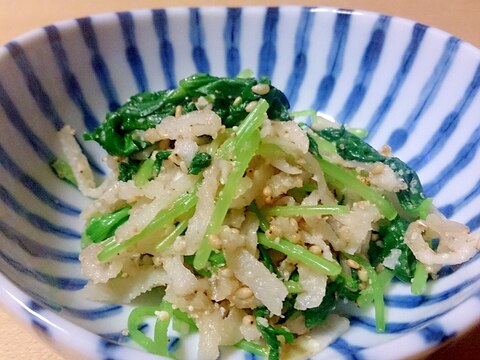 切り干し大根と三つ葉のごまポン酢合え★節約副菜